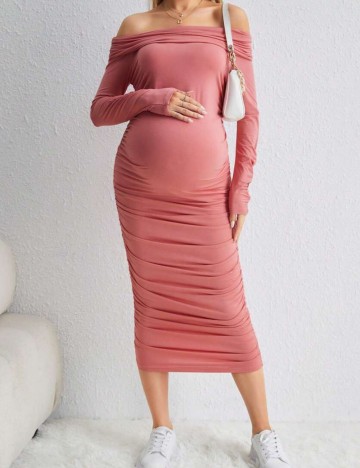 Rochie midi Shein, roz corai