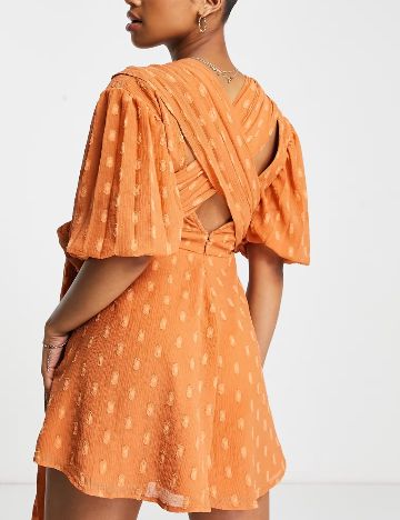 Salopetă scurtă ASOS, portocaliu