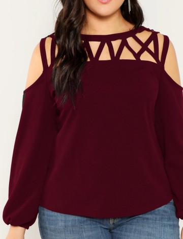 Bluză Shein Curve+, vișiniu