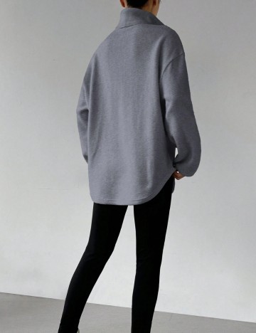 Hanorac Cu Fermoar Shein, gri