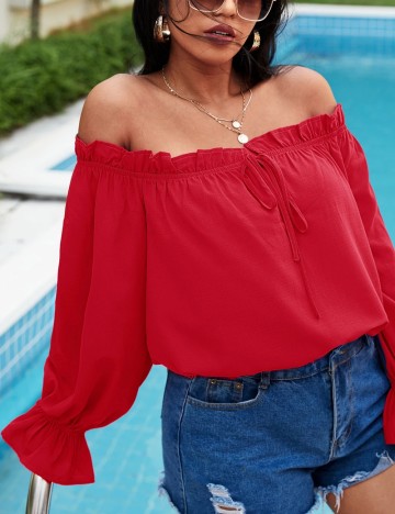 Cămașă Shein Curve+, roșu