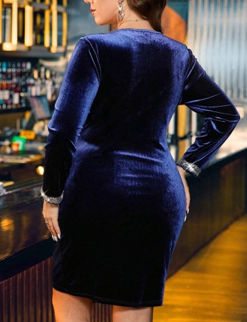 Rochie mini Shein Curve+, bleumarin