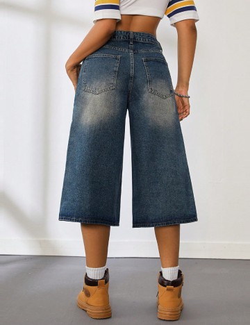 Jeans 3/4 Shein, albastru