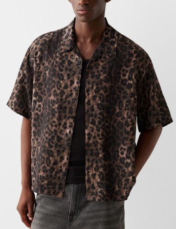 Cămașă cu mânecă scurtă Bershka, mix culori