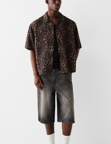 Cămașă cu mânecă scurtă Bershka, mix culori