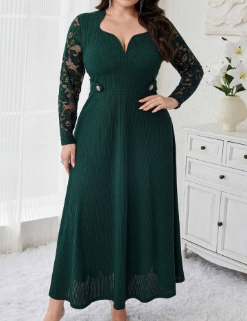 Rochie midi Shein Curve+, verde