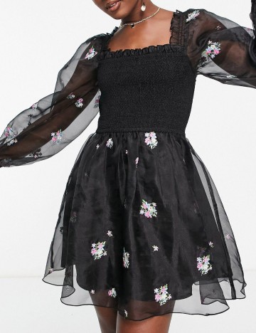 Rochie mini Miss Selfridge, negru