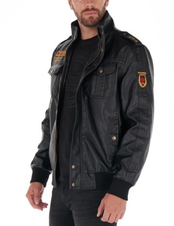 Jachetă imitație de piele Lee Cooper, negru