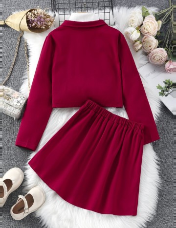 Compleu Sacou și Fustă Shein, roșu