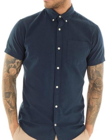 Cămașă cu mânecă scurtă Jack & Jones, albastru