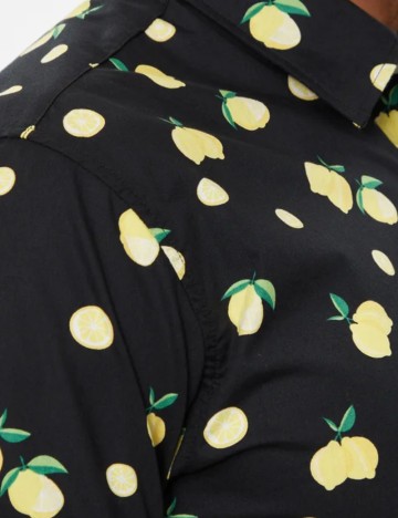 Cămașă cu mânecă scurtă Jack & Jones, negru