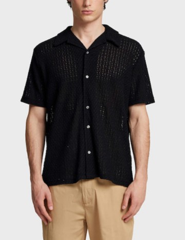 Cămașă cu mânecă scurtă Selected, negru