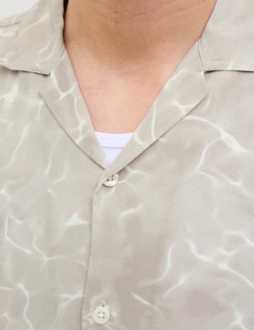 Cămașă cu mânecă scurtă Jack & Jones, bej