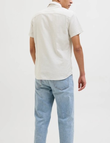 Cămașă cu mânecă scurtă Jack & Jones, bej