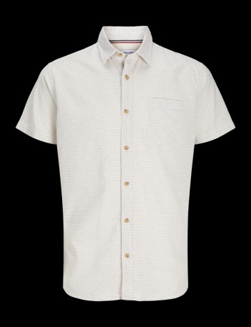 Cămașă cu mânecă scurtă Jack & Jones, bej