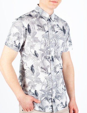 Cămașă cu mânecă scurtă Jack & Jones, alb