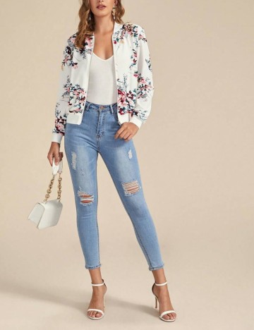 Bluză cu fermoar Shein, mix culori