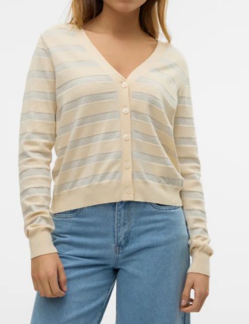 Bluză cu nasturi Vero Moda, crem