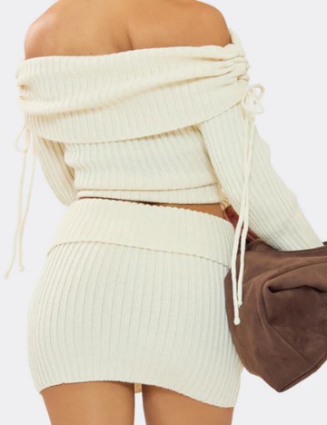 Fustă mini Missy Empire, crem