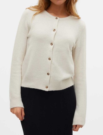 Pulover cu nasturi AWARE by VERO MODA, crem
