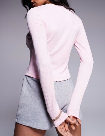 Bluză cu nasturi ASOS, roz