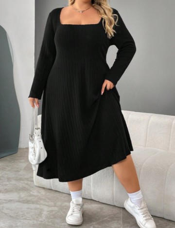 Rochie midi Shein Curve+, negru