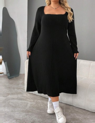 Rochie midi Shein Curve+, negru