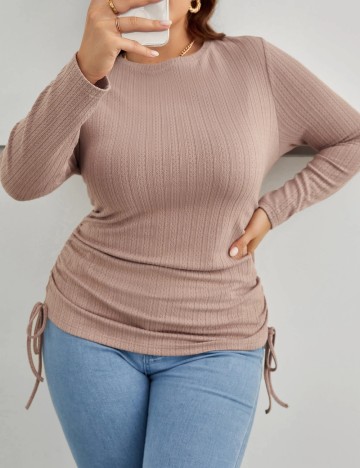 Bluză Shein Curve+, maro