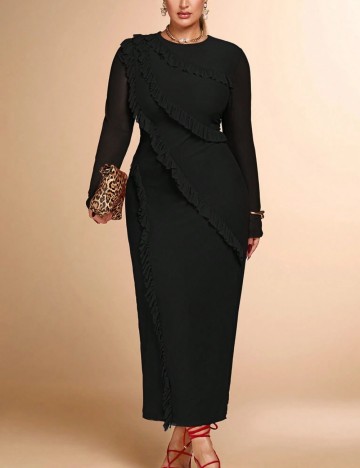 Rochie maxi Shein Curve+, negru