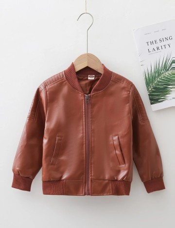 Geacă Imitație Piele Shein, maro