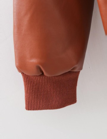 Geacă Imitație Piele Shein, maro