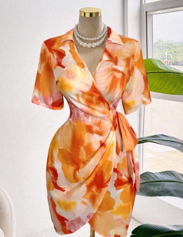 Rochie mini Shein Curve+, mix culori