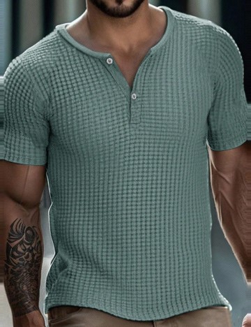 Tricou Shein MANFINITY, turcoaz