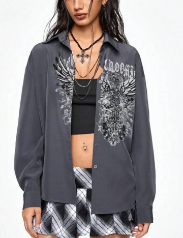 Cămașă Shein, gri