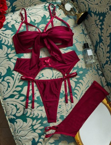 Set Lenjerie intimă Shein, vișiniu