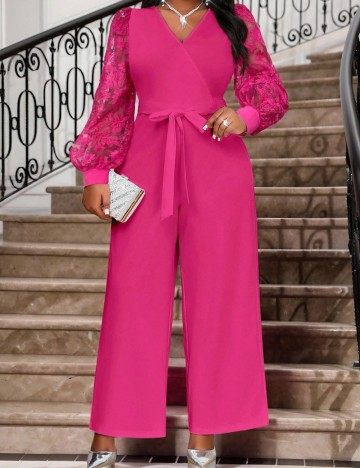 Salopetă lungă Shein Curve+, roz