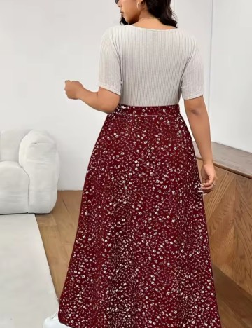 Rochie midi Shein Curve+, mix culori