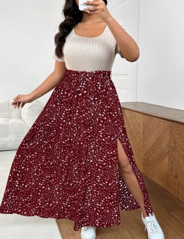 Rochie midi Shein Curve+, mix culori