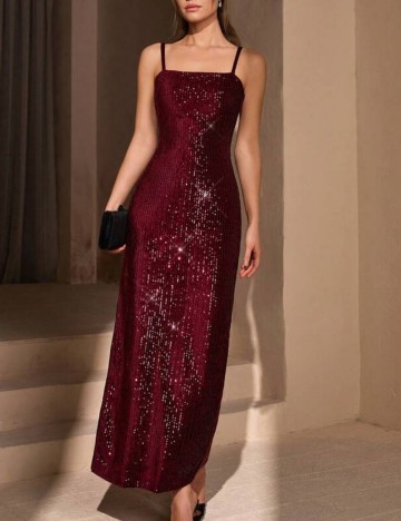 Rochie de ocazie Shein, vișiniu