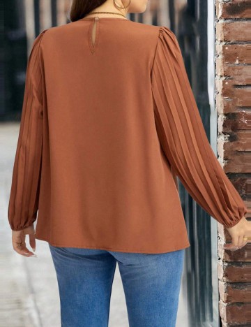 Cămașă Shein Curve+, maro