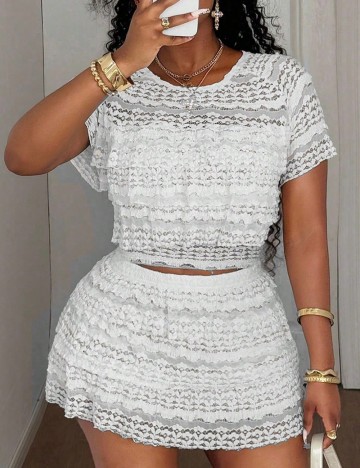 Compleu Shein Curve+, alb