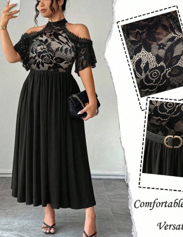 Rochie maxi Shein Curve+, negru