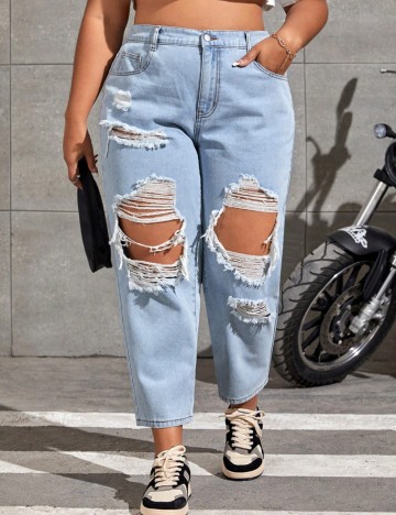 Jeans Shein Curve+, albastru