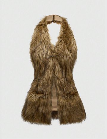 Vestă de blană Shein, mix culori