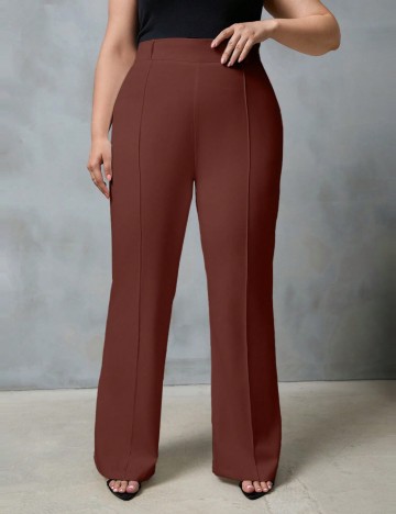 Pantaloni Shein Curve+, maro