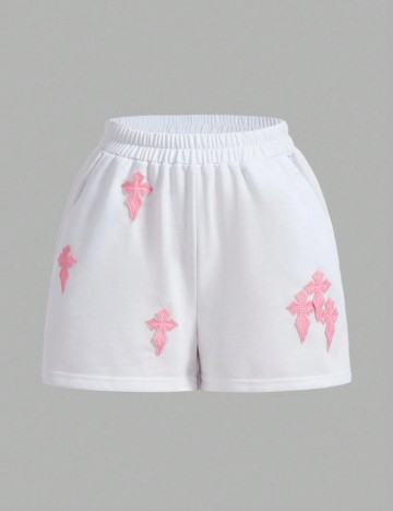 Pantaloni scurți Shein Romwe, alb
