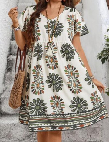 Rochie mini Shein Curve+, mix culori