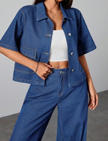 Jachetă Shein, albastru