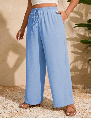 Pantaloni Shein Curve+, albastru