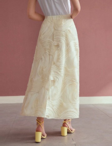 Fustă midi Shein MOTF, crem